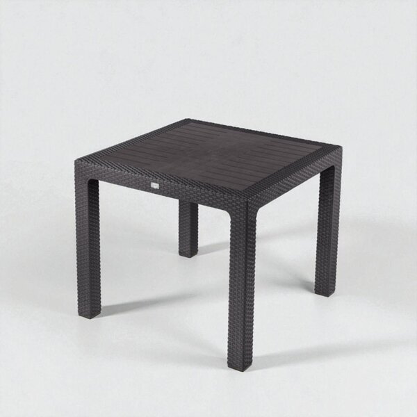 Rattan kerti asztal 90x90 cm - barna színben