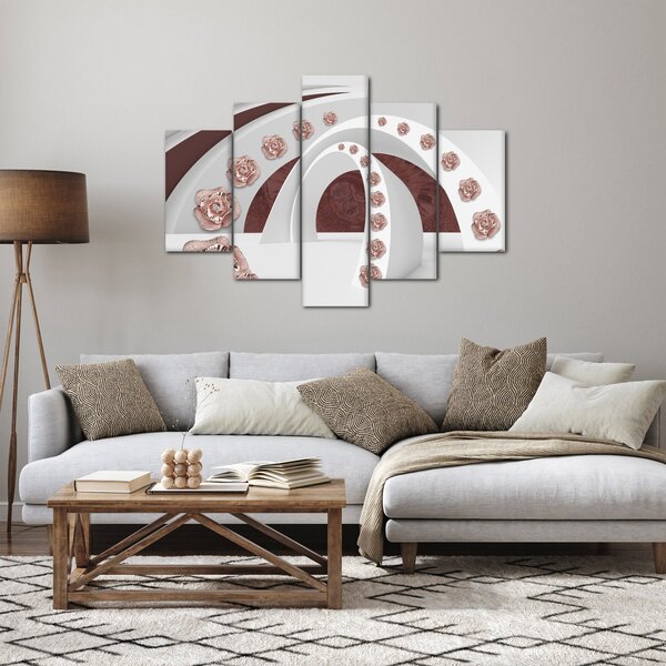 Kép - 3D ívek virágokkal (150x105 cm)
