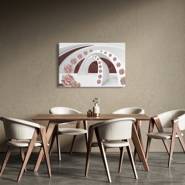 Kép - 3D ívek virágokkal (90x60 cm)