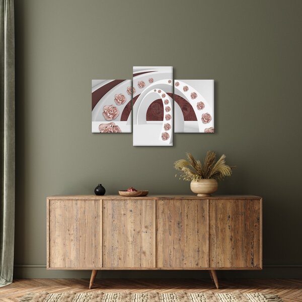 Kép - 3D ívek virágokkal (90x60 cm)