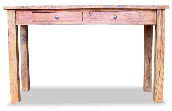 Rusztikus Tömörfa Tálalóasztal - 2 Fiók - 123x42x75 cm