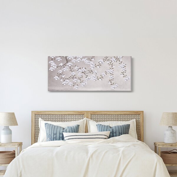 Kép - Virágok egy szürke tájon (120x50 cm)
