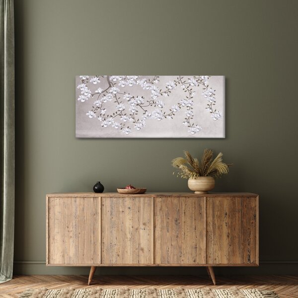 Kép - Virágok egy szürke tájon (120x50 cm)