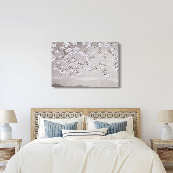 Kép - Virágok egy szürke tájon (90x60 cm)
