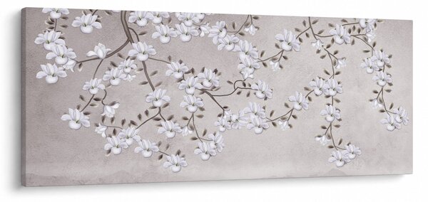 Kép - Virágok egy szürke tájon (120x50 cm)