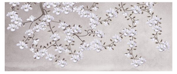 Kép - Virágok egy szürke tájon (120x50 cm)