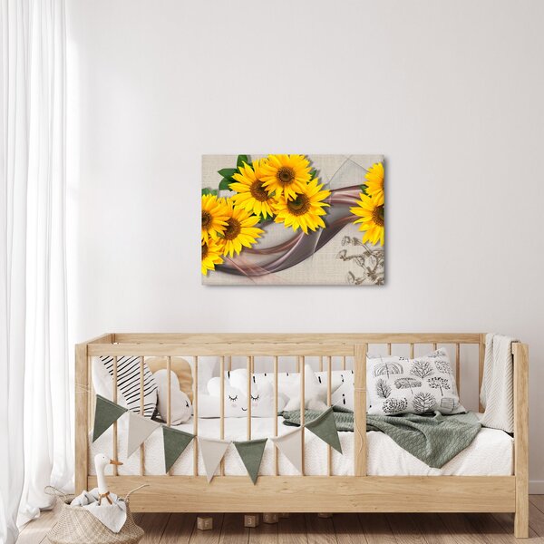 Kép - Ragyogó napraforgó virágok (70x50 cm)