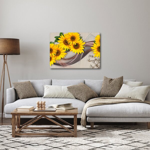 Kép - Ragyogó napraforgó virágok (70x50 cm)