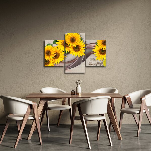 Kép - Ragyogó napraforgó virágok (90x60 cm)