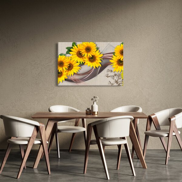 Kép - Ragyogó napraforgó virágok (90x60 cm)