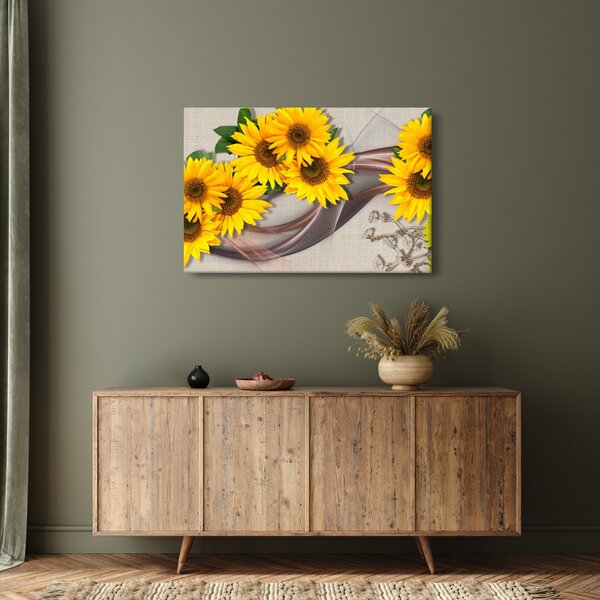Kép - Ragyogó napraforgó virágok (90x60 cm)