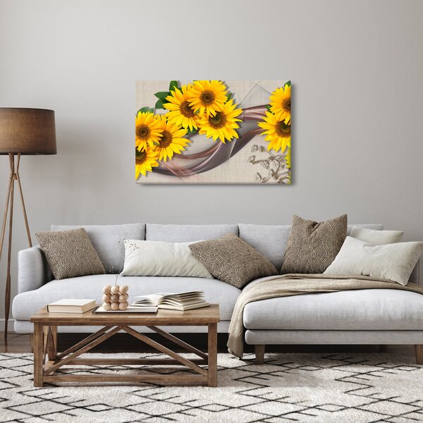 Kép - Ragyogó napraforgó virágok (90x60 cm)