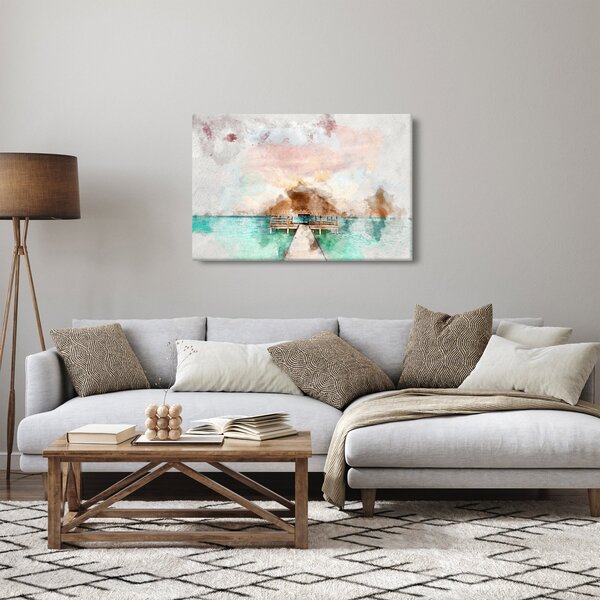 Kép - Maldív-szigetek, fa móló (90x60 cm)
