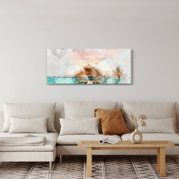 Kép - Maldív-szigetek, fa móló (120x50 cm)