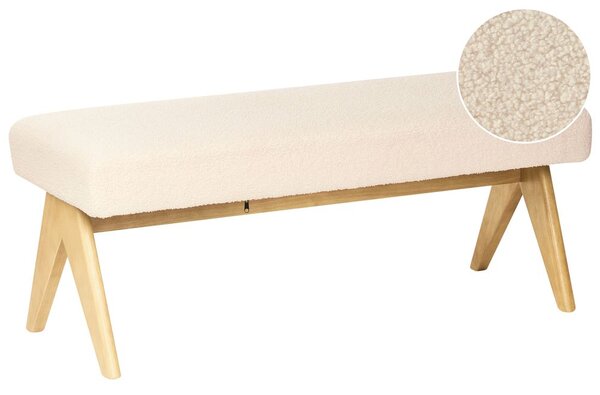 Kárpitozott pad TAMRE Buklé Törtfehér/világosbarna