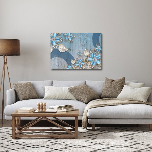 Kép - kék virágok (70x50 cm)