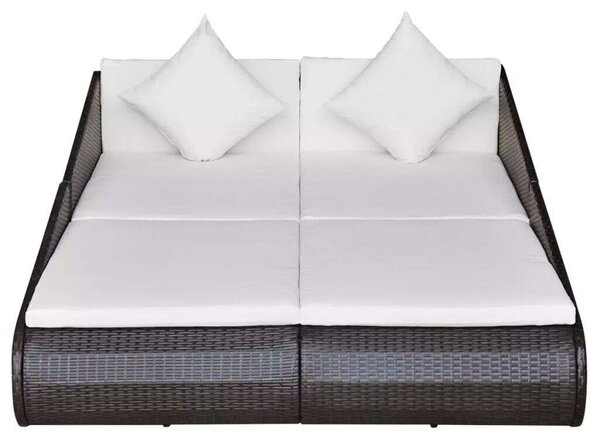 VidaXL Barna polyrattan kerti ágy 201 x 139 cm