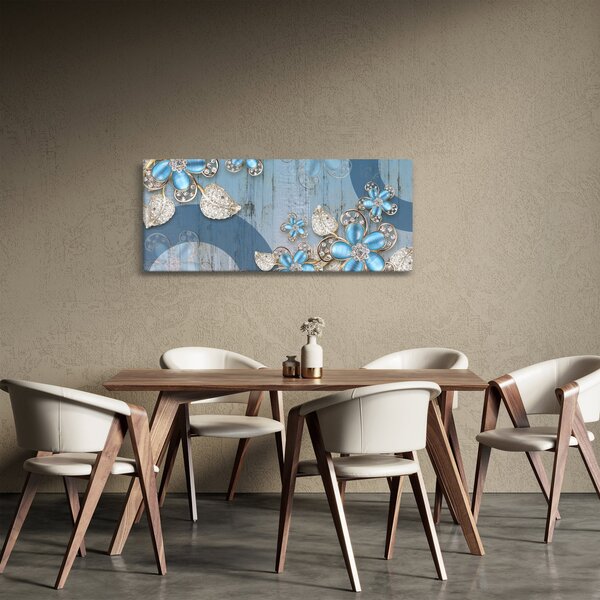 Kép - kék virágok (120x50 cm)