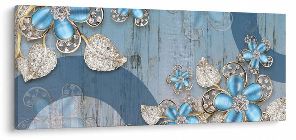 Kép - kék virágok (120x50 cm)