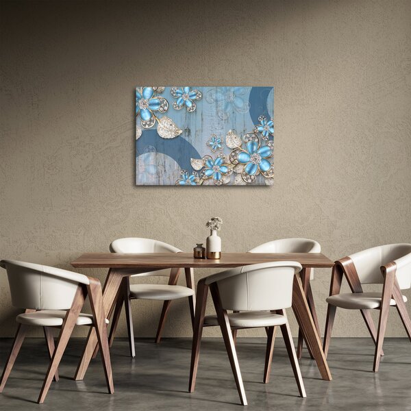 Kép - kék virágok (70x50 cm)
