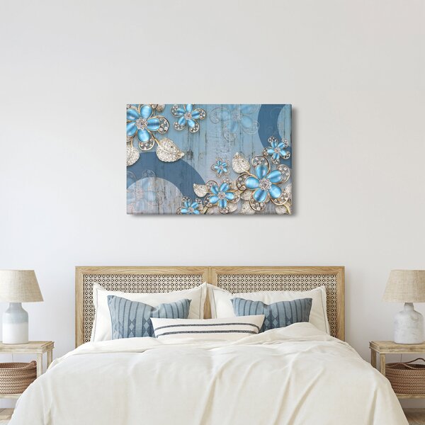Kép - kék virágok (90x60 cm)