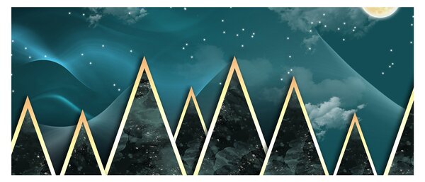 Kép - telihold az arany hegyek felett (120x50 cm)