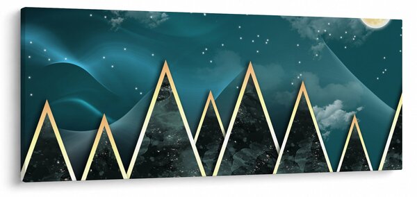 Kép - telihold az arany hegyek felett (120x50 cm)