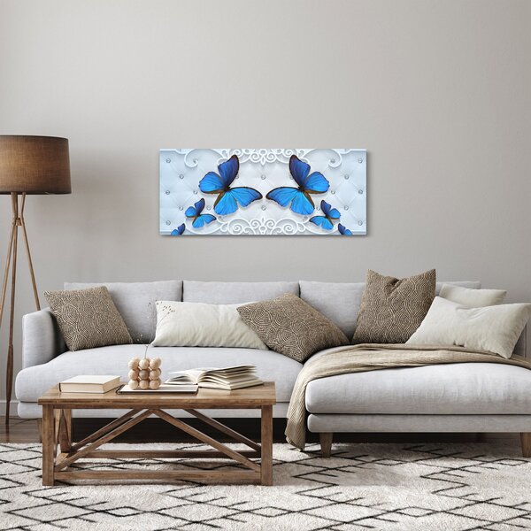 Kép - kék pillangók (120x50 cm)