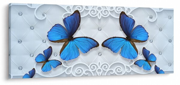 Kép - kék pillangók (120x50 cm)