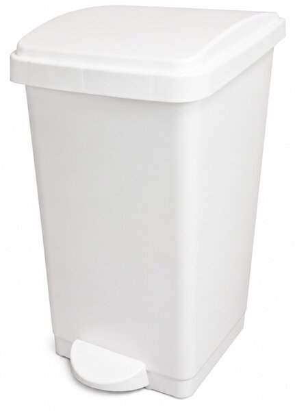 Pedálos szemetes 50L 27x30x60 cm fehér