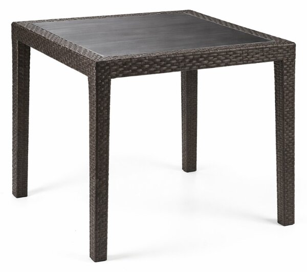 KING kerti asztal barna rattan hatású 79x79x72 cm