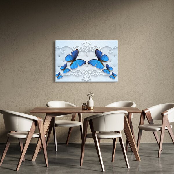 Kép - kék pillangók (90x60 cm)