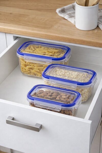 DÜNYA Ételtartó szögletes 3 db-os szett 400 ml 800 ml 1400 ml