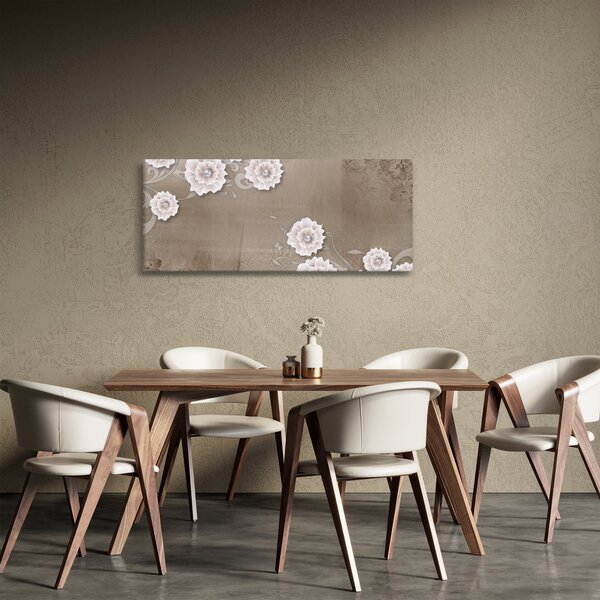 Kép - drapéria virágokkal (120x50 cm)