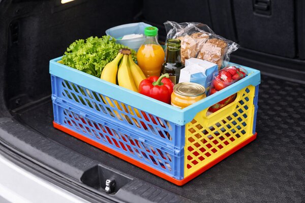 PLASTEXPRESS Rekesz összecsukható színes 34,5x23,5x16,5 cm