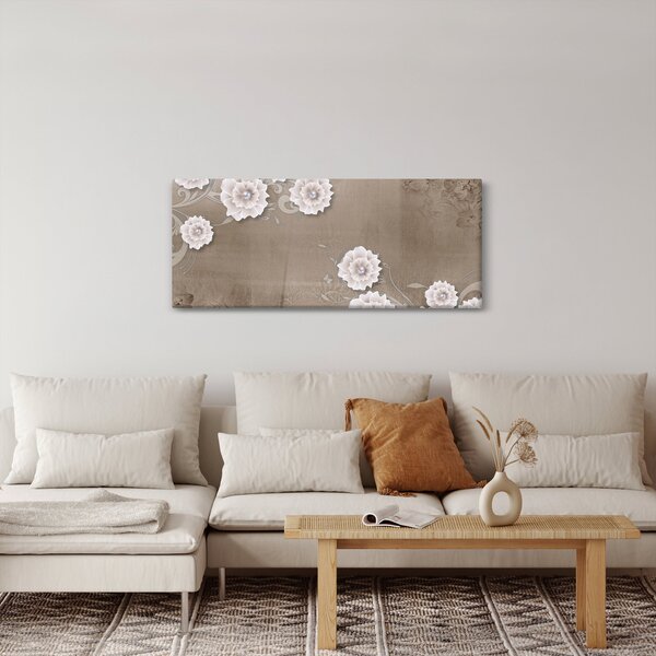 Kép - drapéria virágokkal (120x50 cm)