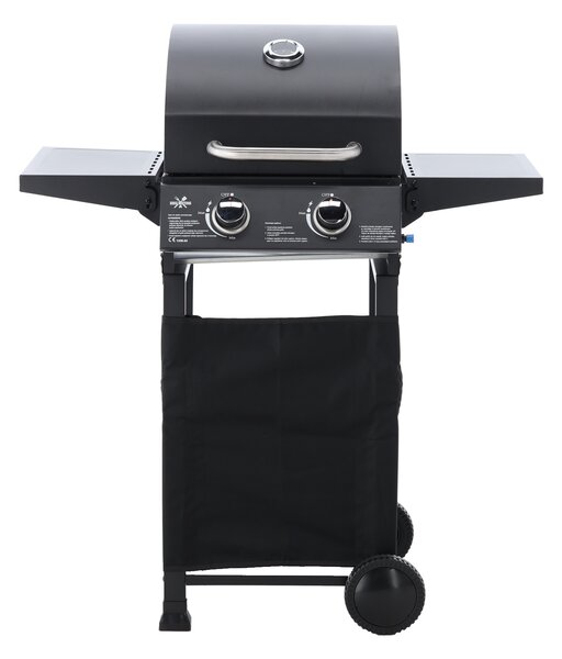 Gázgrill lehajtható oldalasztalokkal - 93,5×53×109 cm