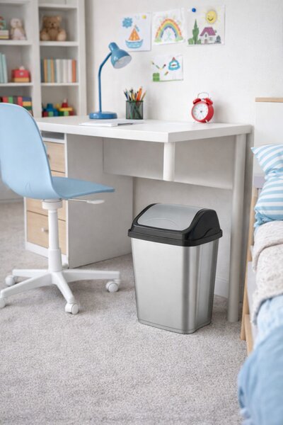 HOBBY LIFE Vittorio billenőtetős szemetes 16 L 44x30x22,5 cm szürke