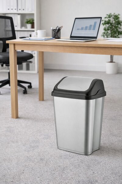 HOBBY LIFE Vittorio billenőtetős szemetes 16 L 44x30x22,5 cm szürke