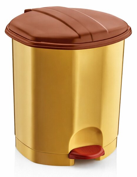 Pedálos szemetes 7 L 27x23,5 cm bézs-barna