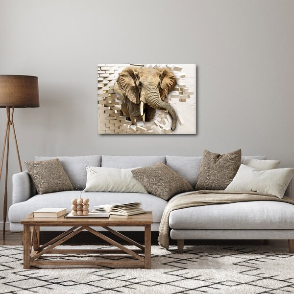 Kép - Egy elefánt áttör a falon (70x50 cm)