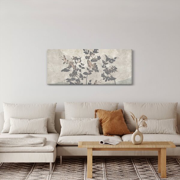 Kép - texturált levelek (120x50 cm)