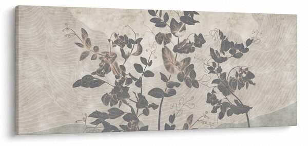 Kép - texturált levelek (120x50 cm)