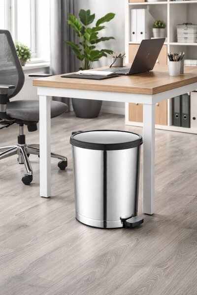 Metallic Pedálos szemetes kivehető betéttel 20 L 39x36x32 cm ezüst-fekete