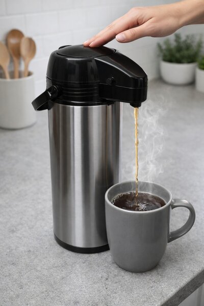 Termosz Inox pumpás 1,8 L