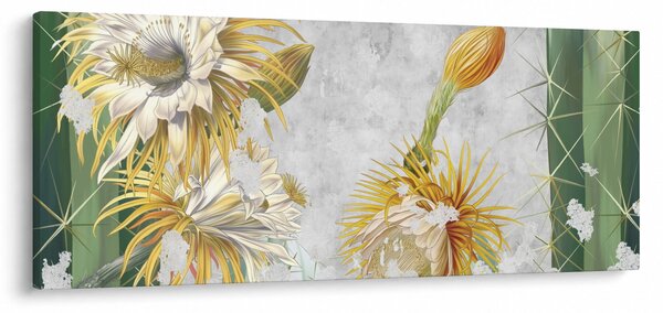 Kép - virágzó kaktuszok, vintage (120x50 cm)