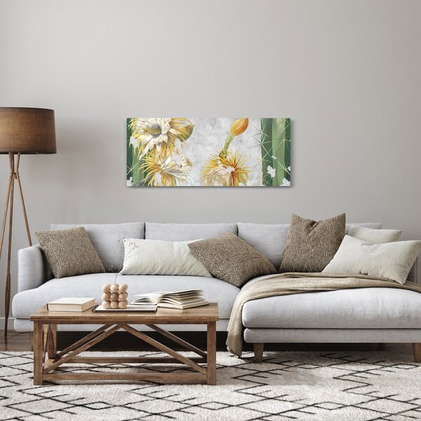 Kép - virágzó kaktuszok, vintage (120x50 cm)