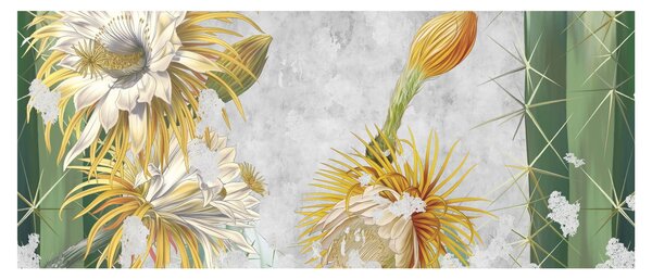Kép - virágzó kaktuszok, vintage (120x50 cm)