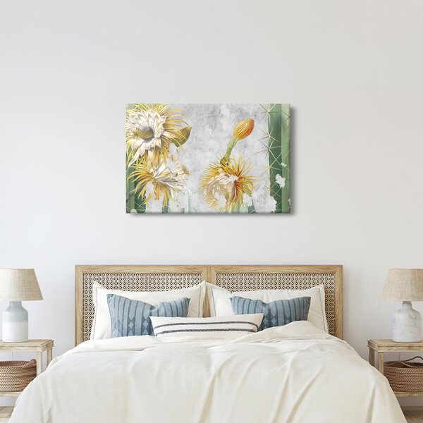Kép - virágzó kaktuszok, vintage (90x60 cm)
