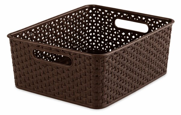 CURVER Rattan hatású műanyag kosár barna 13 L 35,5x30x14cm